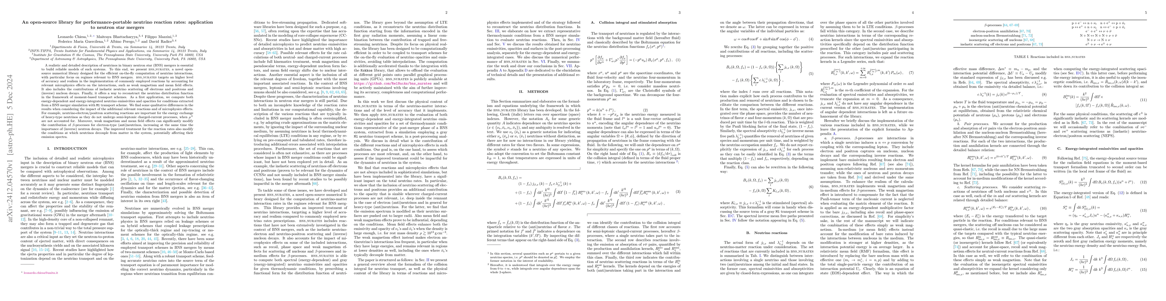 Thumbnail for An open-source library for performance-portable neutrino reaction rates:
  application to neutron star mergers