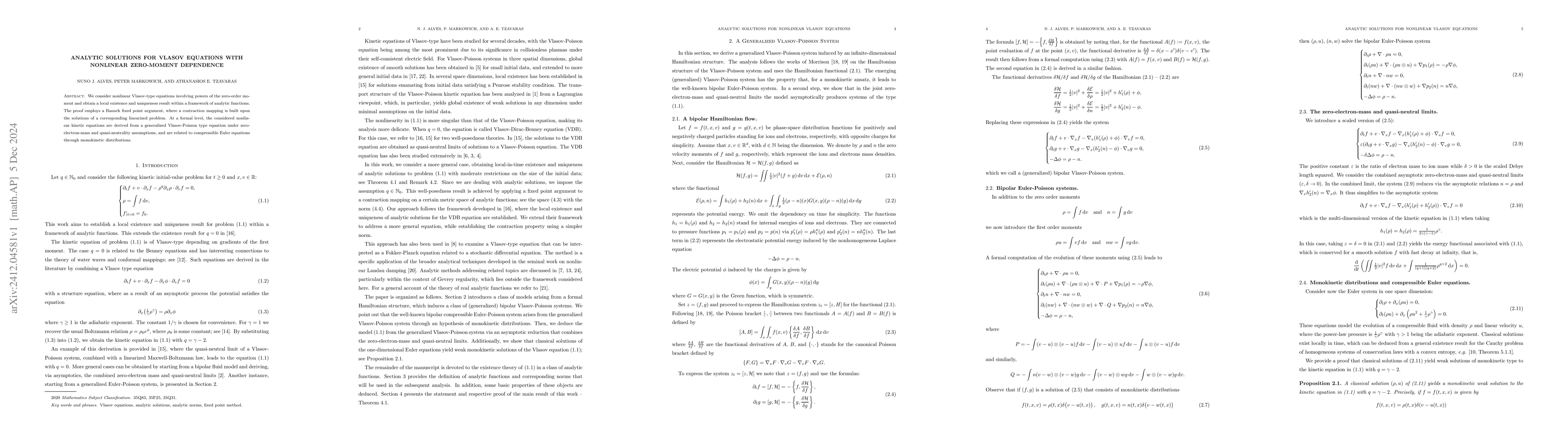 Thumbnail for Analytic solutions for Vlasov equations with nonlinear zero-moment
  dependence
