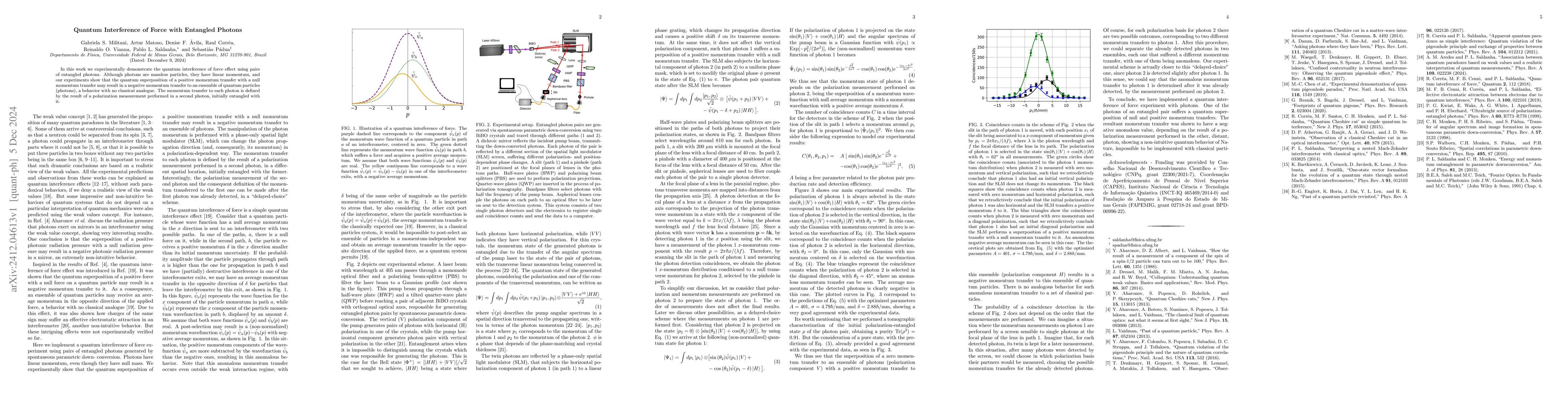 Thumbnail for Quantum Interference of Force with Entangled Photons
