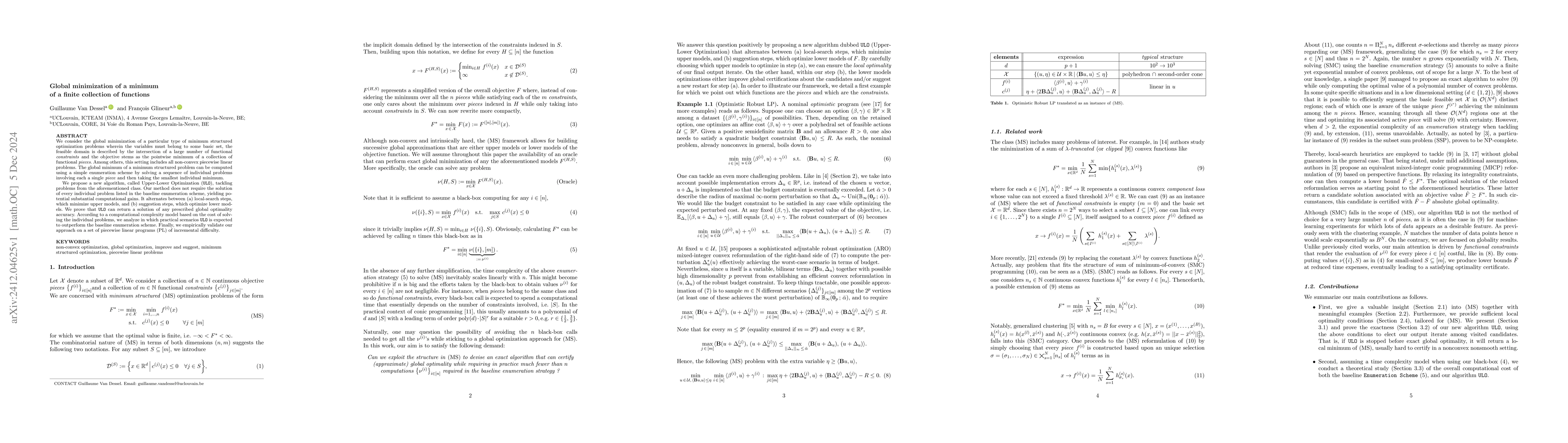 Thumbnail for Global minimization of a minimum of a finite collection of functions