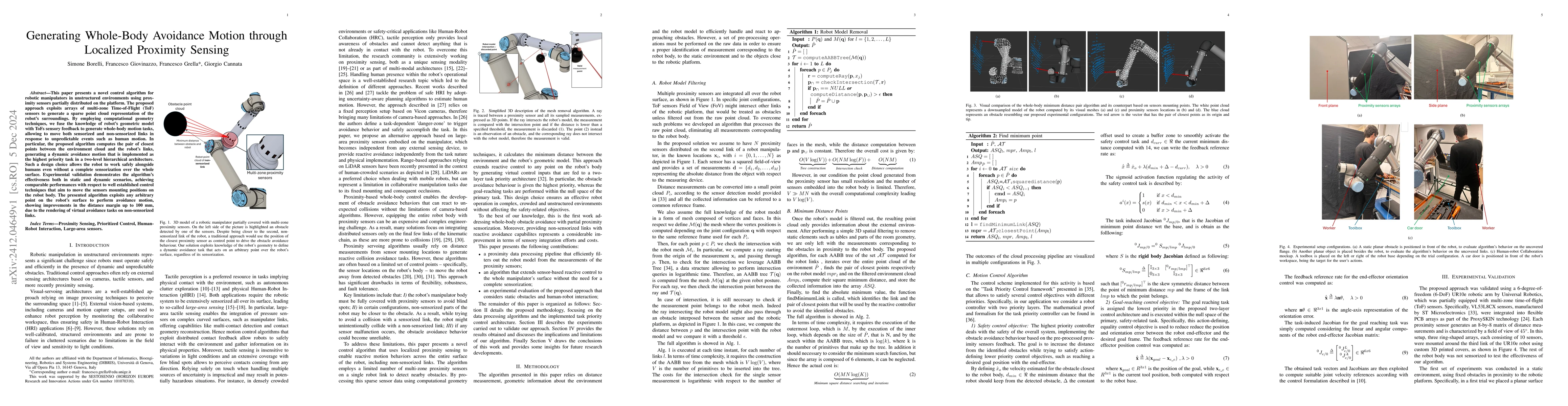 Thumbnail for Generating Whole-Body Avoidance Motion through Localized Proximity
  Sensing