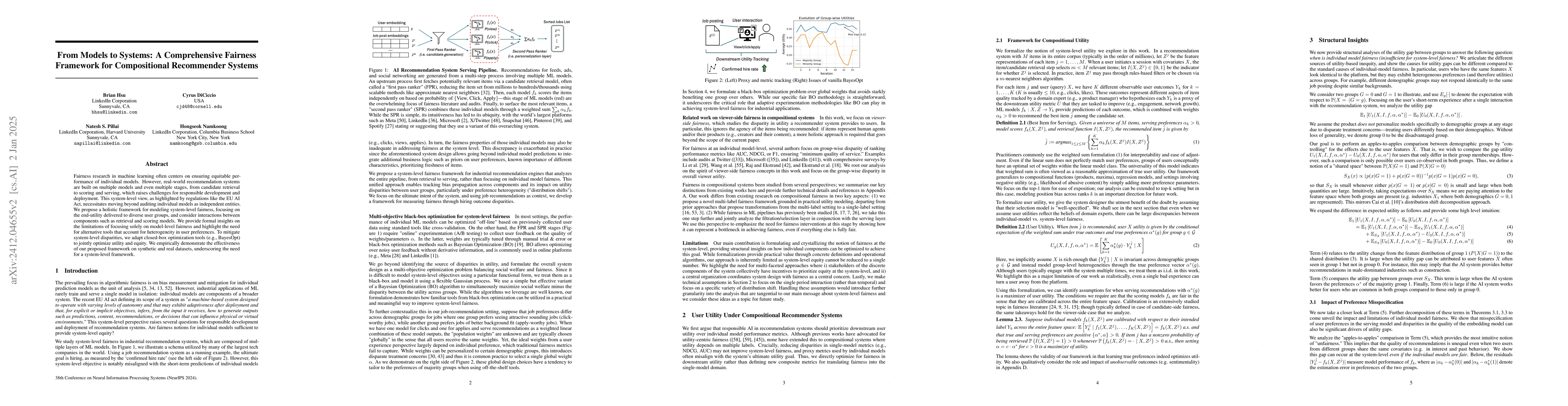 Thumbnail for From Models to Systems: A Comprehensive Fairness Framework for
  Compositional Recommender Systems