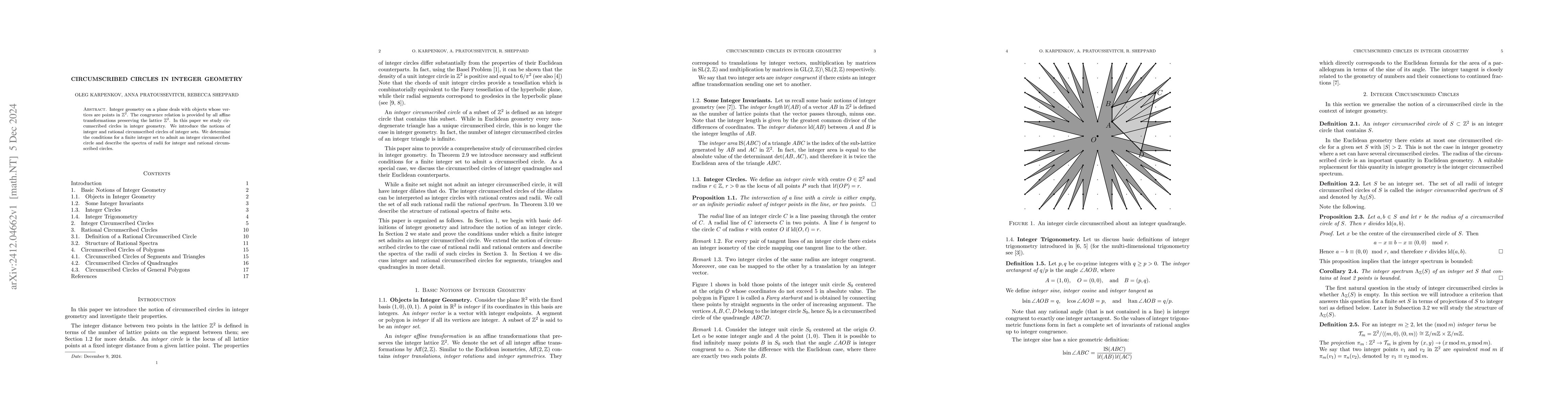 Thumbnail for Circumscribed Circles in Integer Geometry