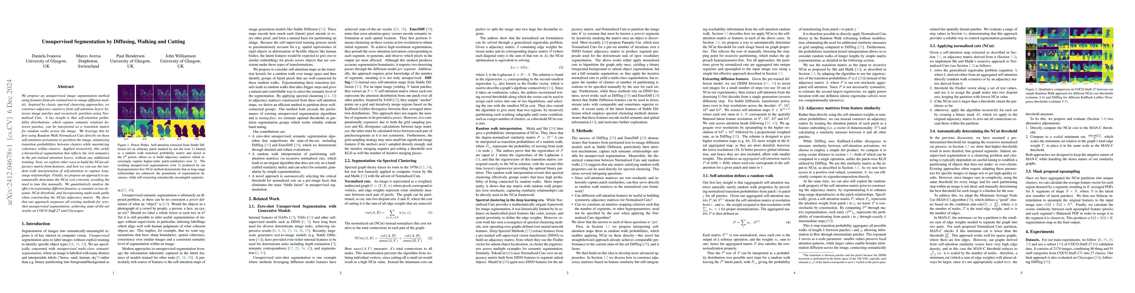 Thumbnail for Unsupervised Segmentation by Diffusing, Walking and Cutting