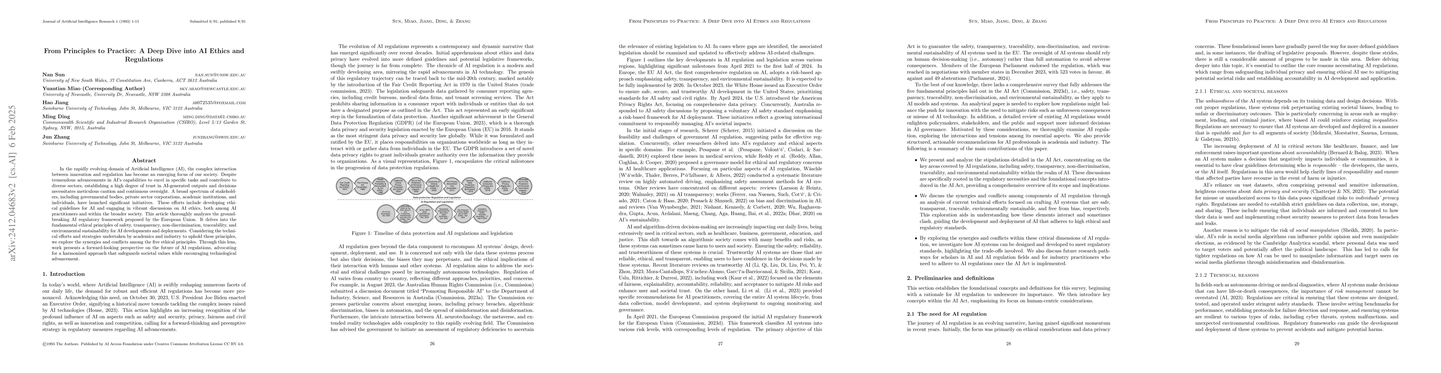 Thumbnail for From Principles to Practice: A Deep Dive into AI Ethics and Regulations