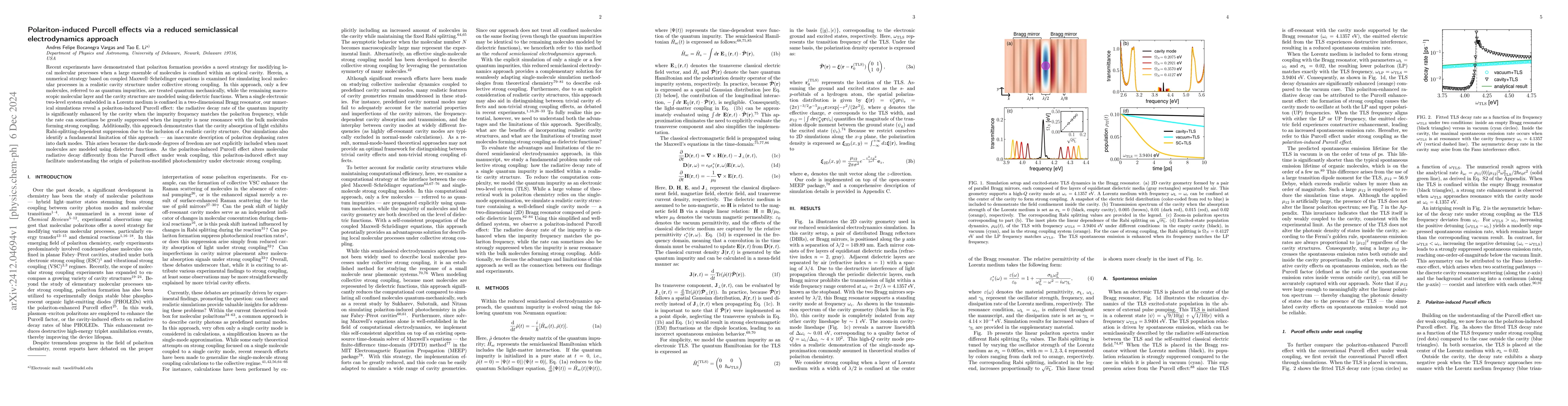 Thumbnail for Polariton-induced Purcell effects via a reduced semiclassical
  electrodynamics approach
