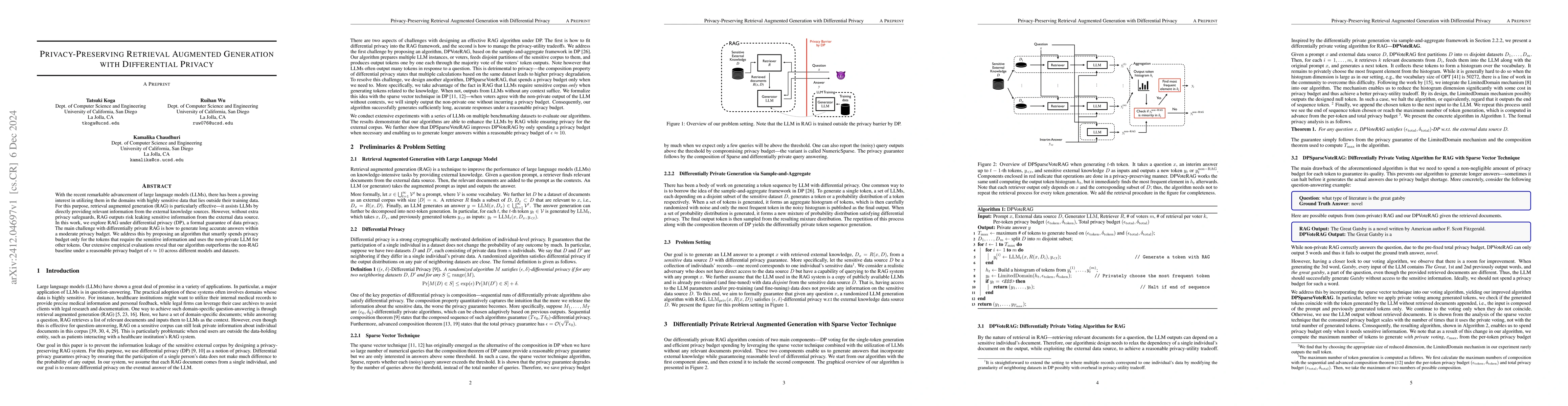 Thumbnail for Privacy-Preserving Retrieval Augmented Generation with Differential
  Privacy