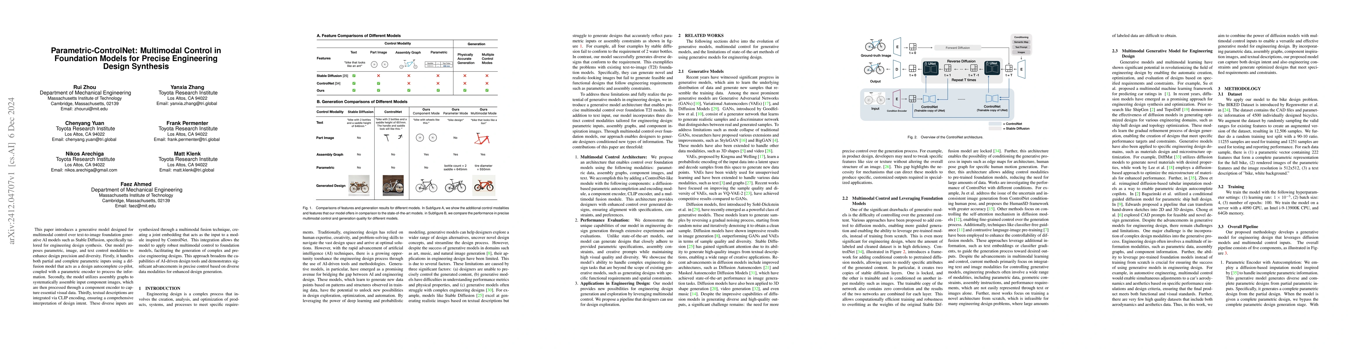 Thumbnail for Parametric-ControlNet: Multimodal Control in Foundation Models for
  Precise Engineering Design Synthesis