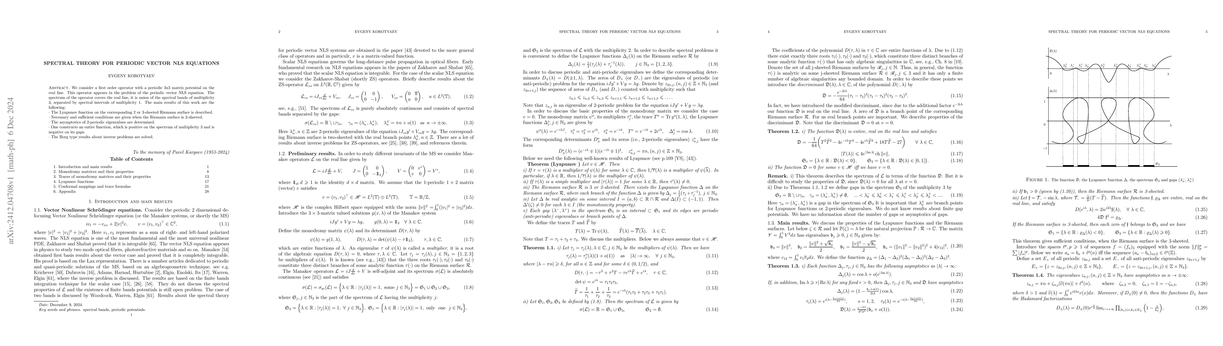 Thumbnail for Spectral theory for periodic vector NLS equations