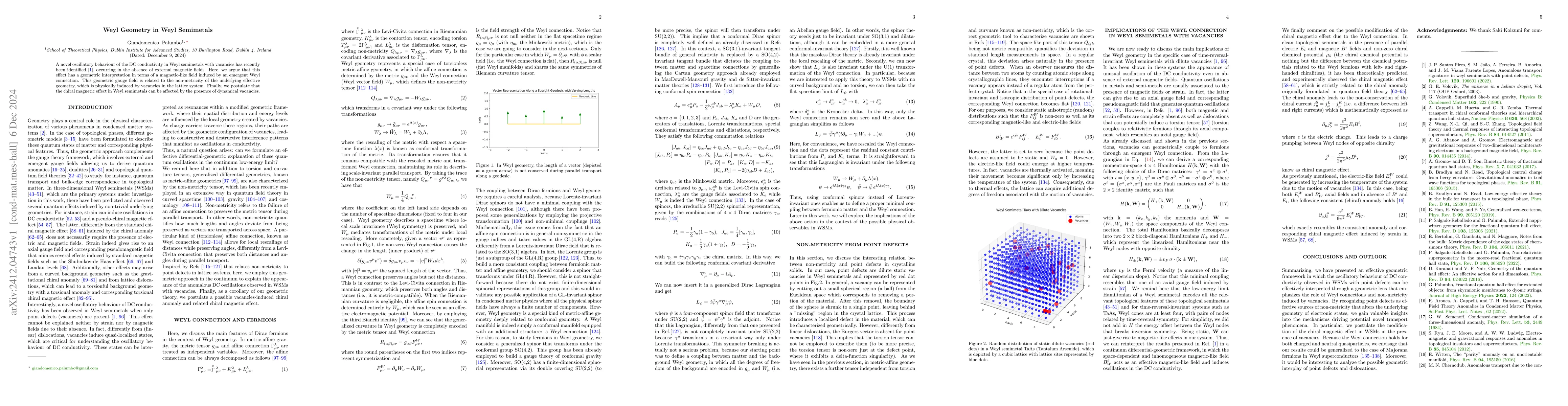 Thumbnail for Weyl Geometry in Weyl Semimetals