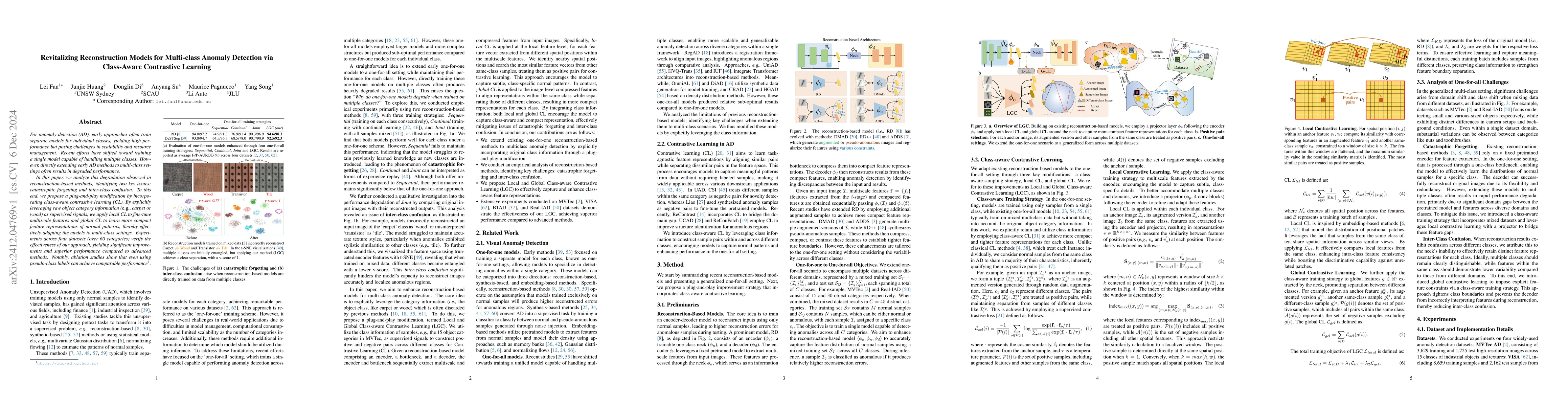Thumbnail for Revitalizing Reconstruction Models for Multi-class Anomaly Detection via
  Class-Aware Contrastive Learning