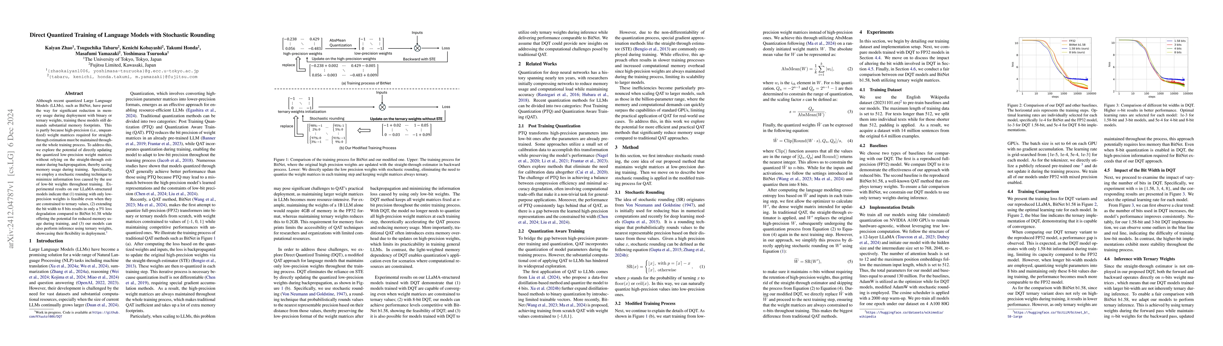 Thumbnail for Direct Quantized Training of Language Models with Stochastic Rounding