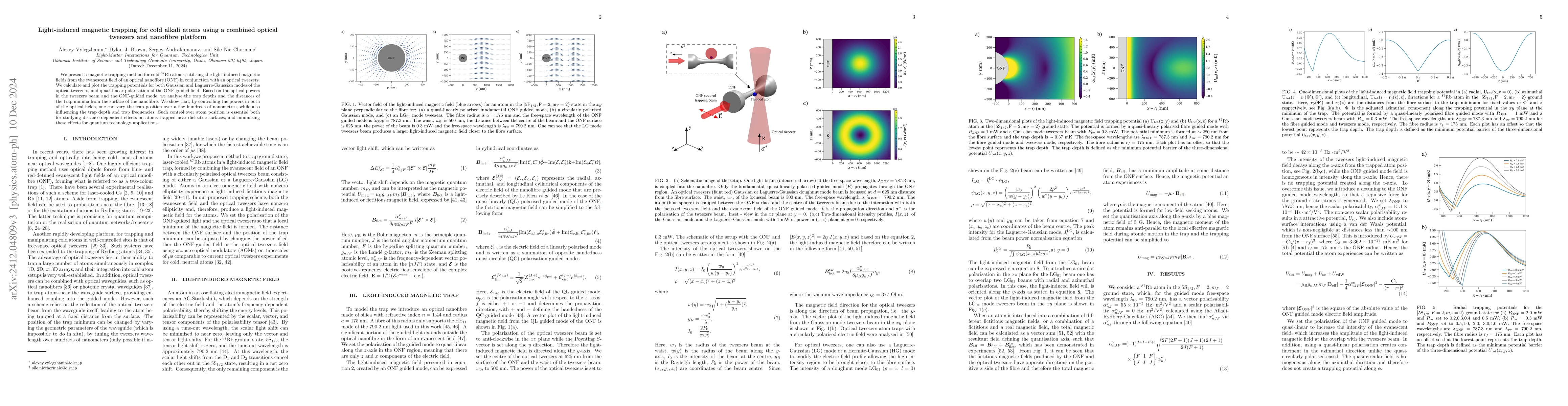 Thumbnail for Light-induced magnetic trapping for cold alkali atoms using a combined
  optical tweezers and nanofibre platform