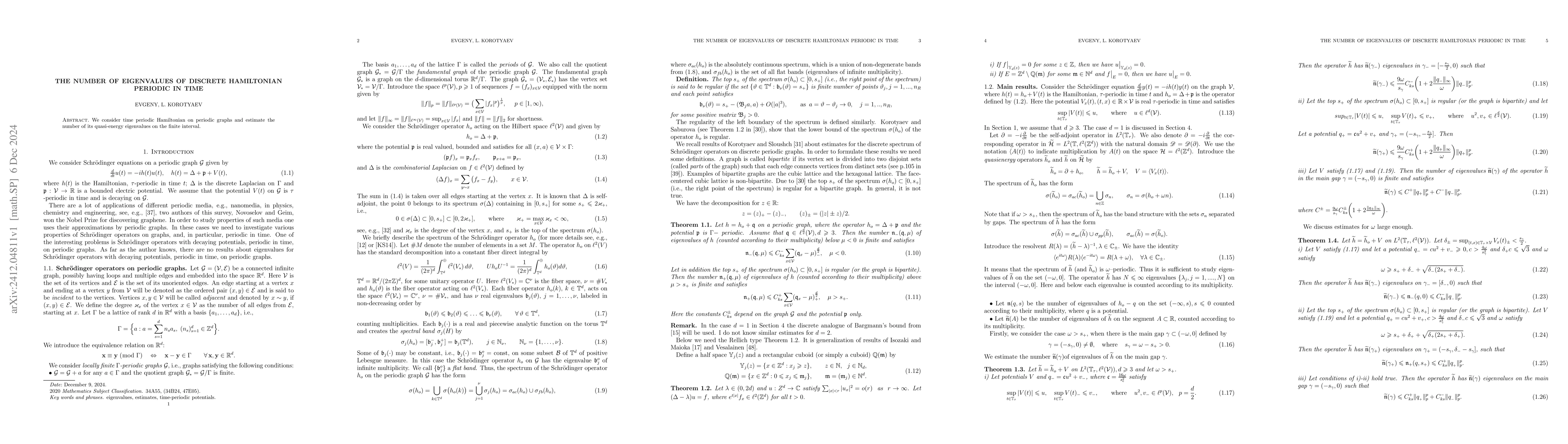 Thumbnail for The number of eigenvalues of discrete Hamiltonian periodic in time