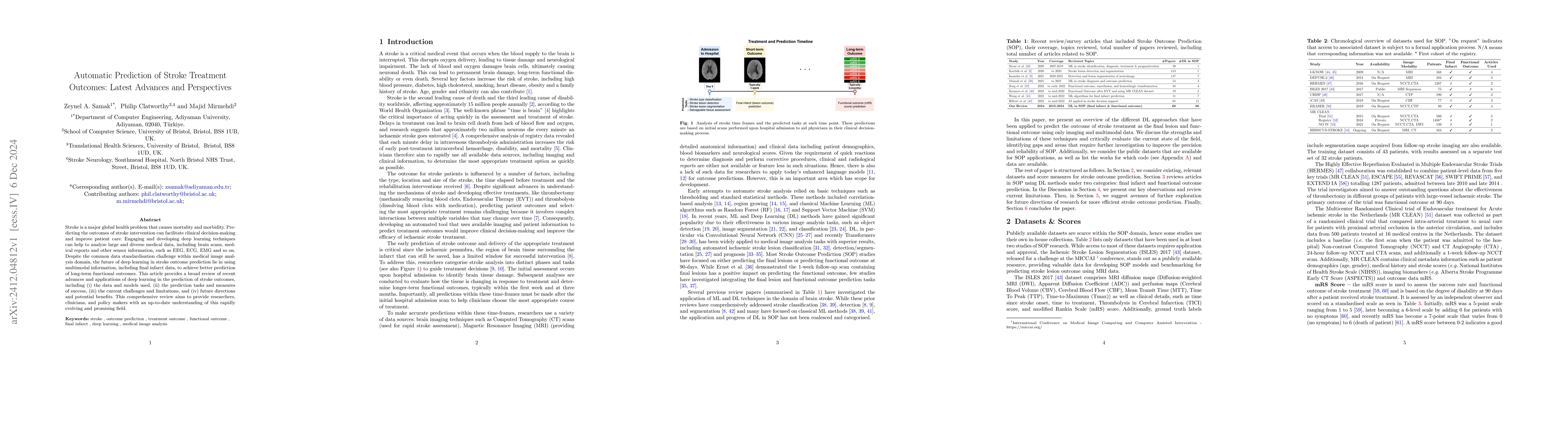 Thumbnail for Automatic Prediction of Stroke Treatment Outcomes: Latest Advances and
  Perspectives