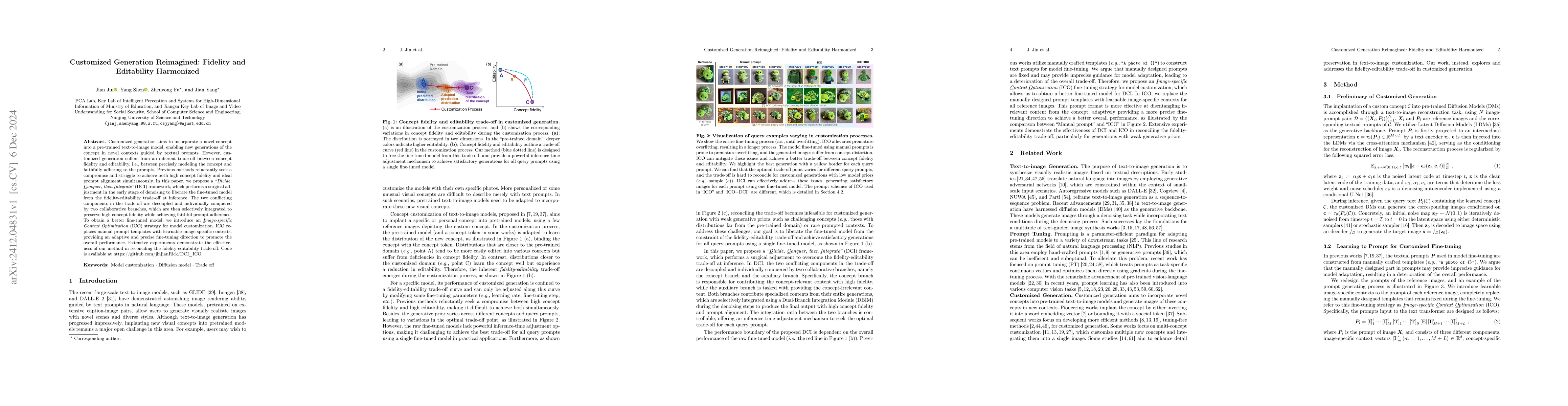 Thumbnail for Customized Generation Reimagined: Fidelity and Editability Harmonized