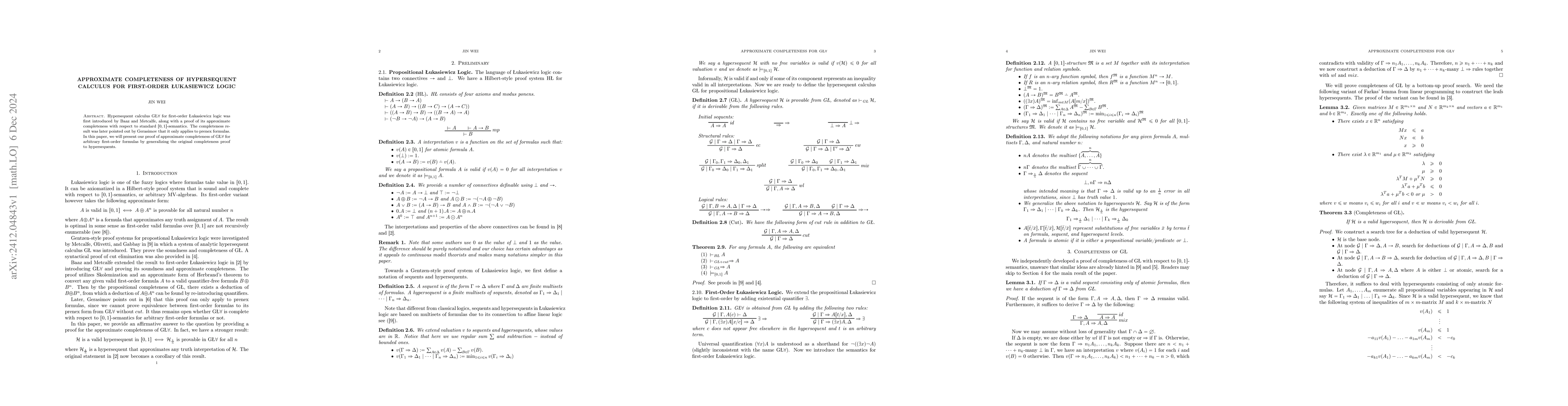 Thumbnail for Approximate Completeness of Hypersequent Calculus for First-Order
  Łukasiewicz Logic