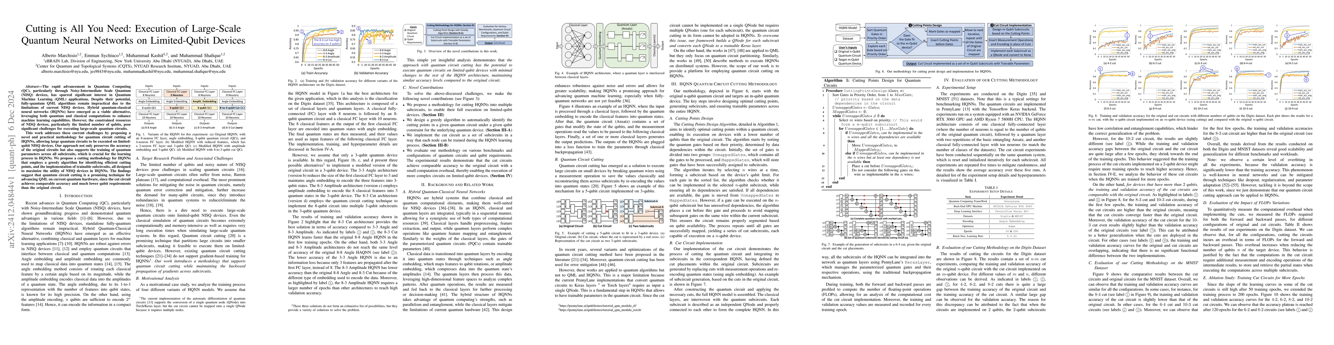 Thumbnail for Cutting is All You Need: Execution of Large-Scale Quantum Neural
  Networks on Limited-Qubit Devices