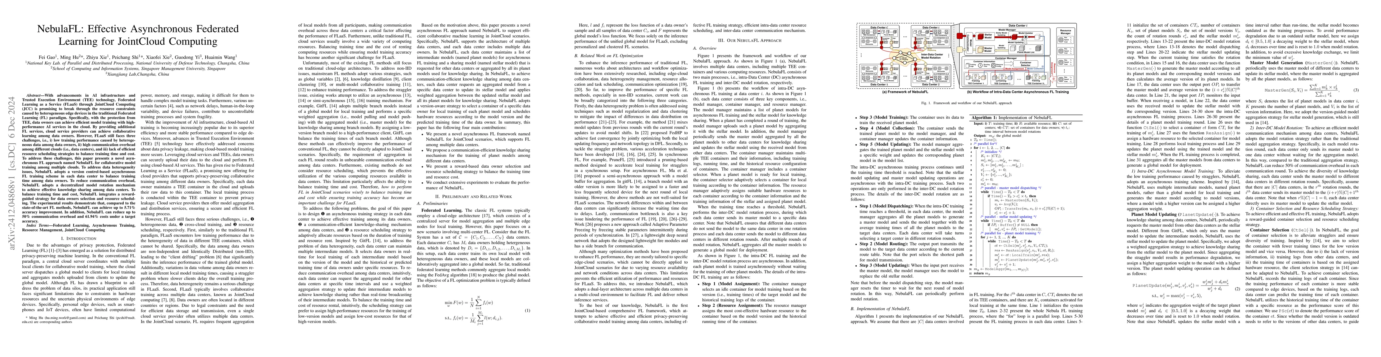 Thumbnail for NebulaFL: Effective Asynchronous Federated Learning for JointCloud
  Computing