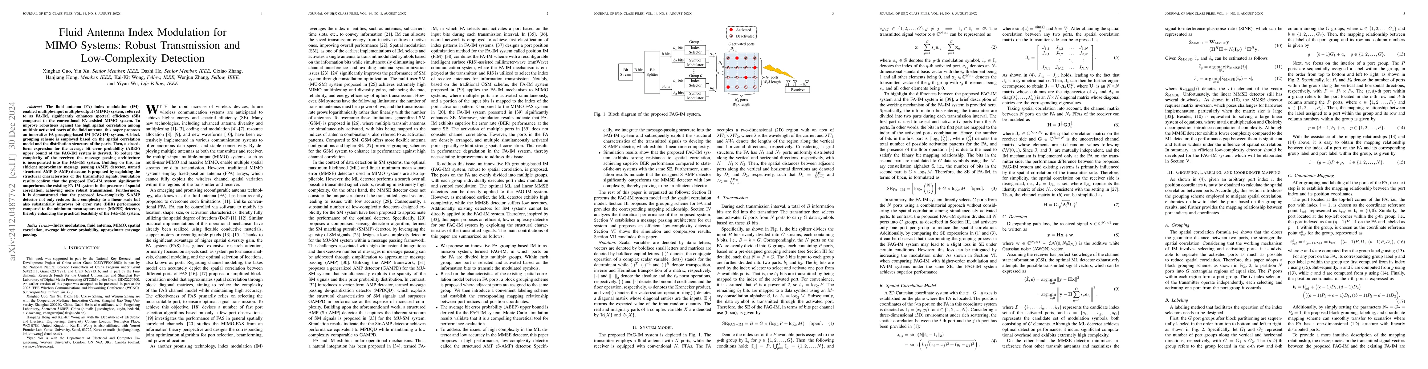 Thumbnail for Fluid Antenna Grouping-Based Index Modulation: Transceiver Design for
  MIMO Systems