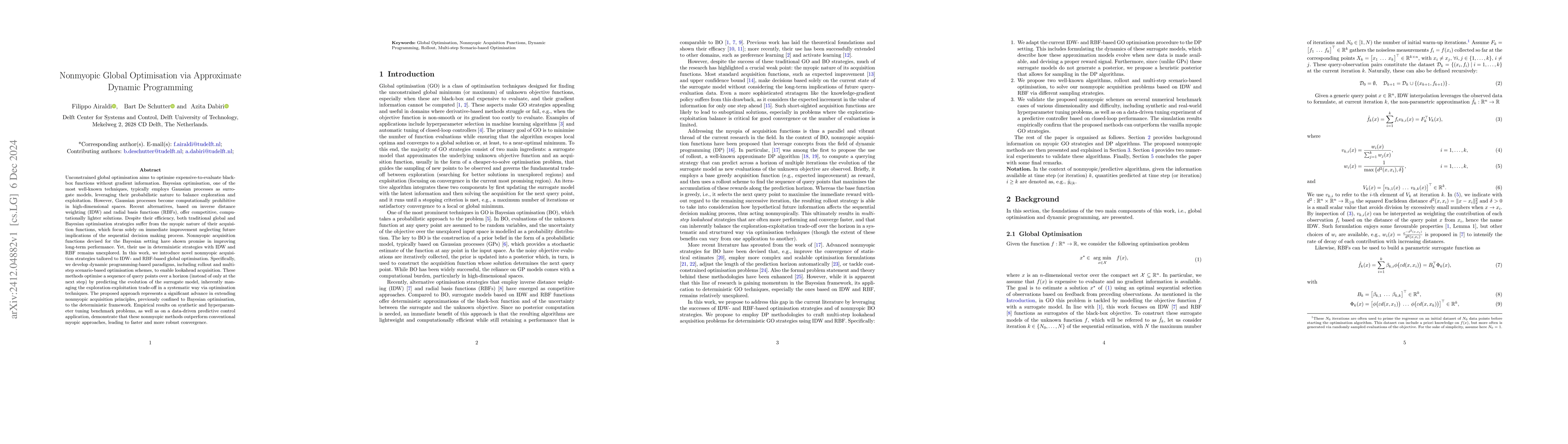 Thumbnail for Nonmyopic Global Optimisation via Approximate Dynamic Programming