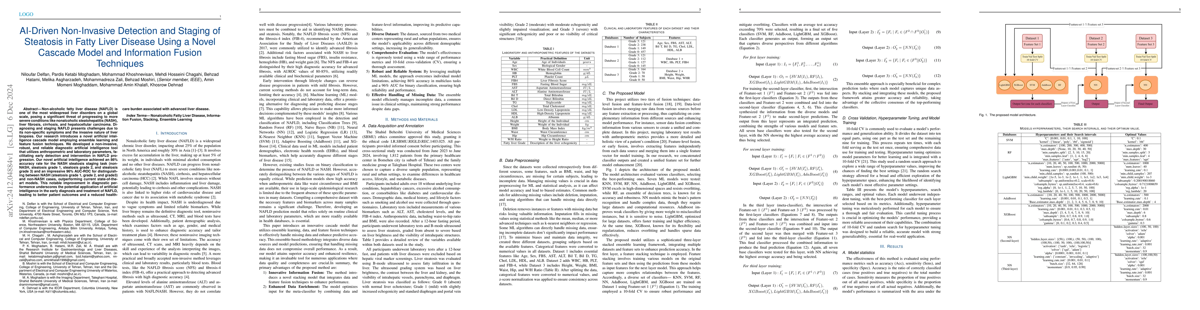 Thumbnail for AI-Driven Non-Invasive Detection and Staging of Steatosis in Fatty Liver
  Disease Using a Novel Cascade Model and Information Fusion Techniques