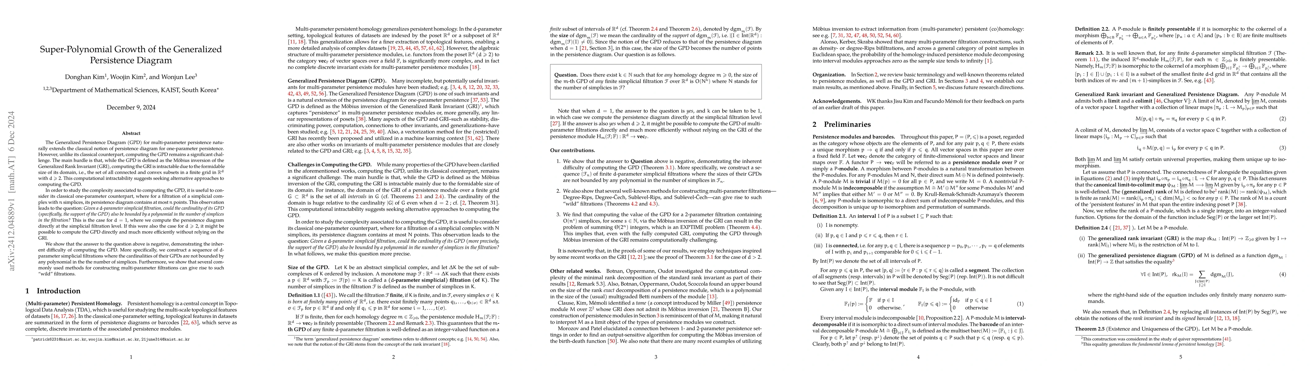 Thumbnail for Super-Polynomial Growth of the Generalized Persistence Diagram