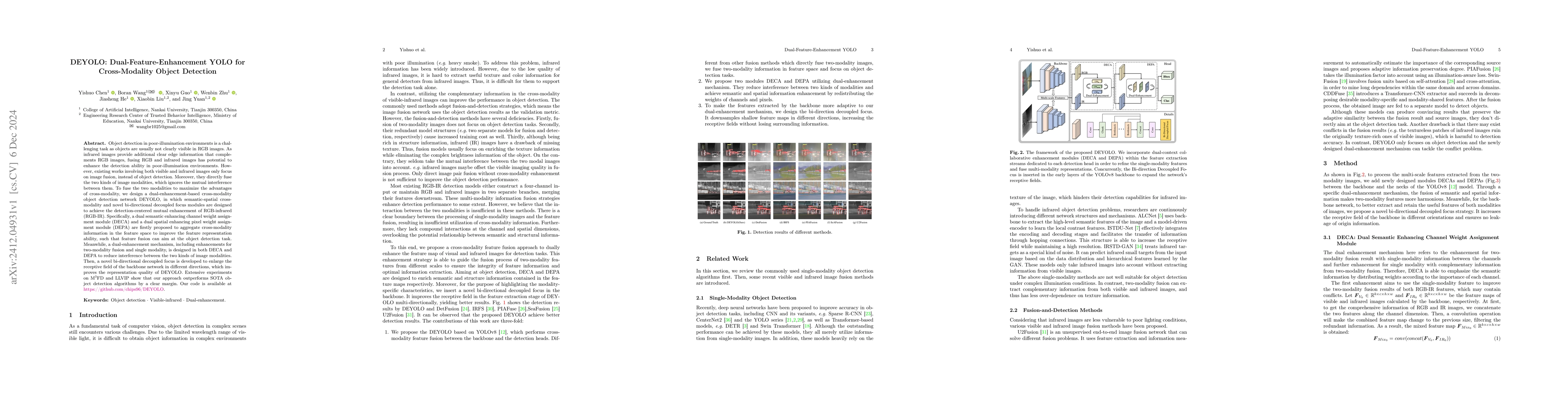 Thumbnail for DEYOLO: Dual-Feature-Enhancement YOLO for Cross-Modality Object
  Detection