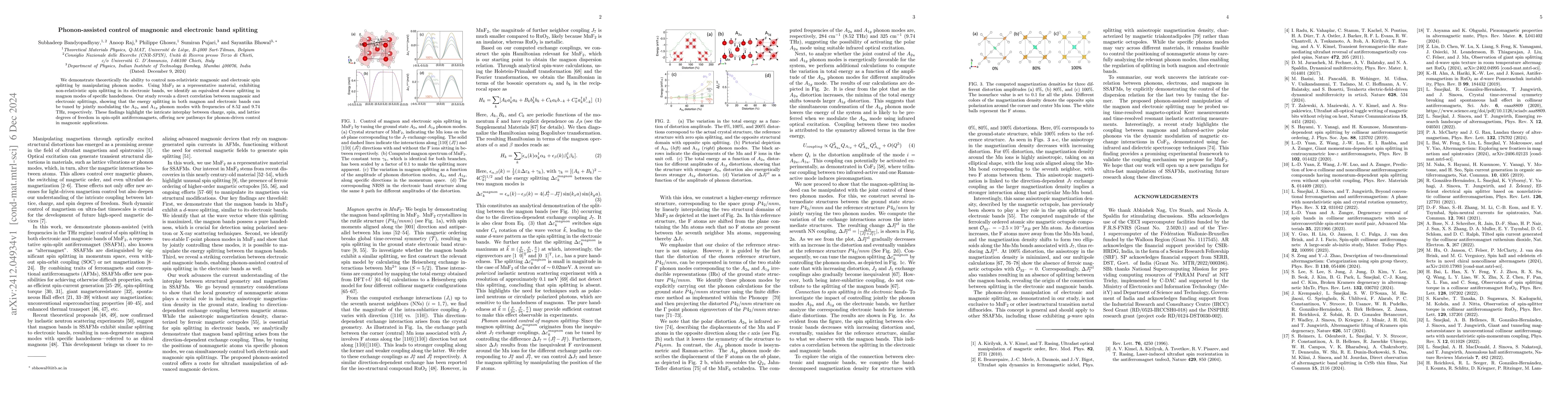 Thumbnail for Phonon-assisted control of magnonic and electronic band splitting