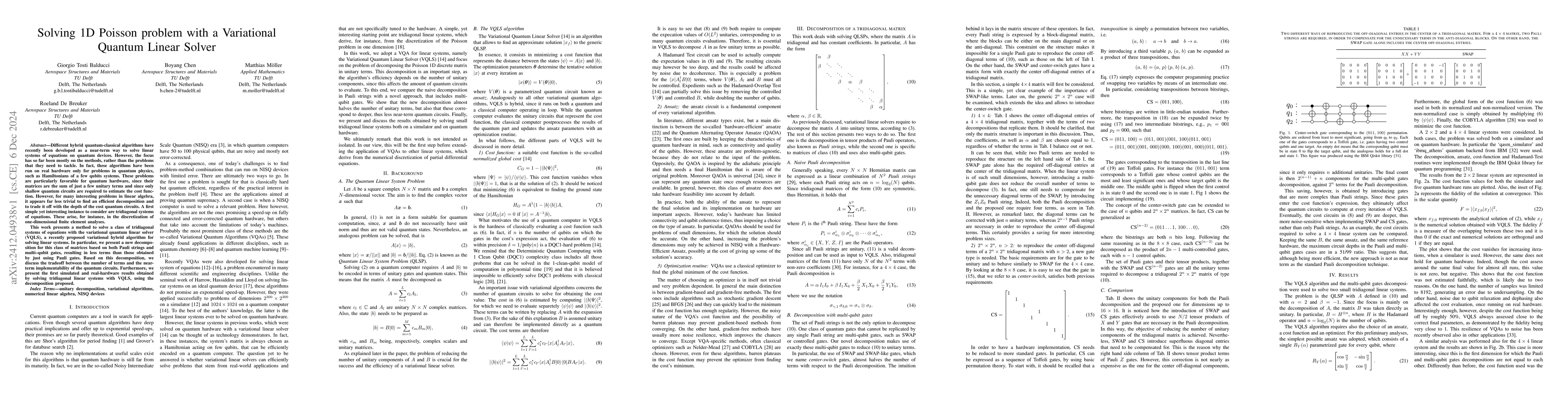 Thumbnail for Solving 1D Poisson problem with a Variational Quantum Linear Solver