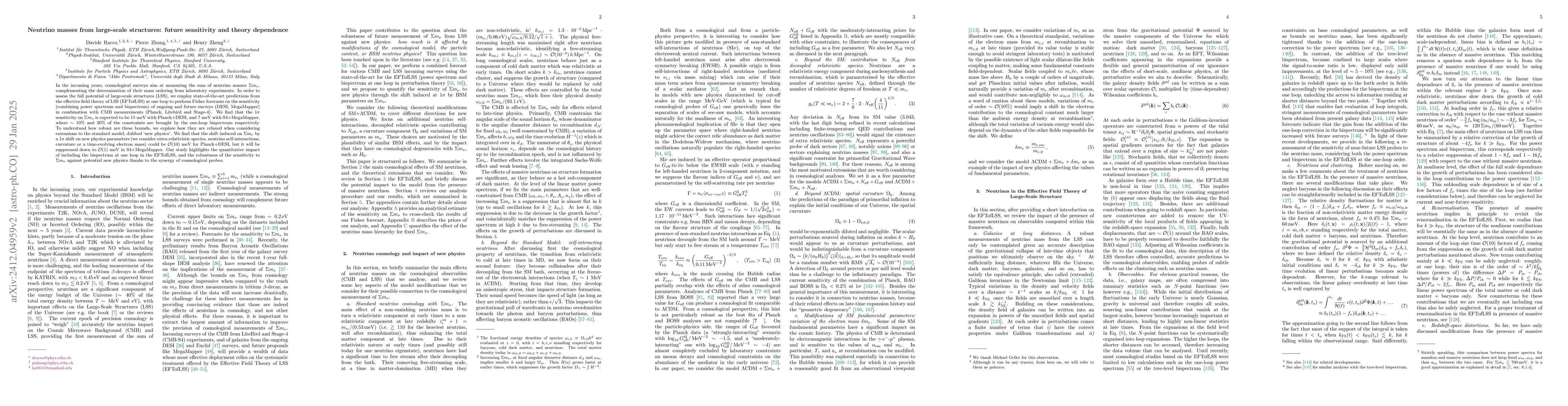 Thumbnail for Neutrino masses from large-scale structures: future sensitivity and
  theory dependence
