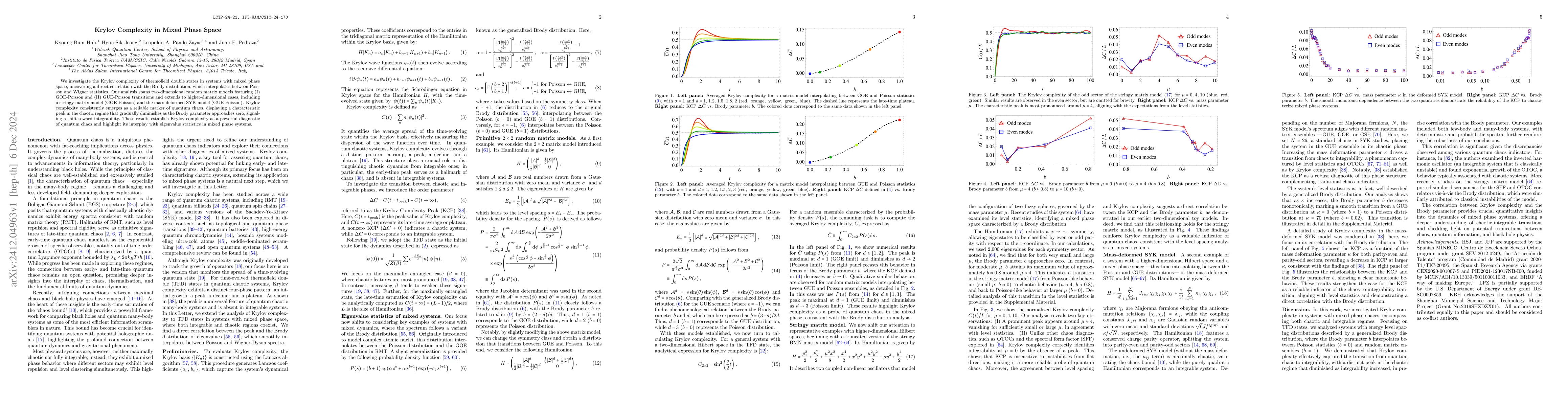 Thumbnail for Krylov Complexity in Mixed Phase Space