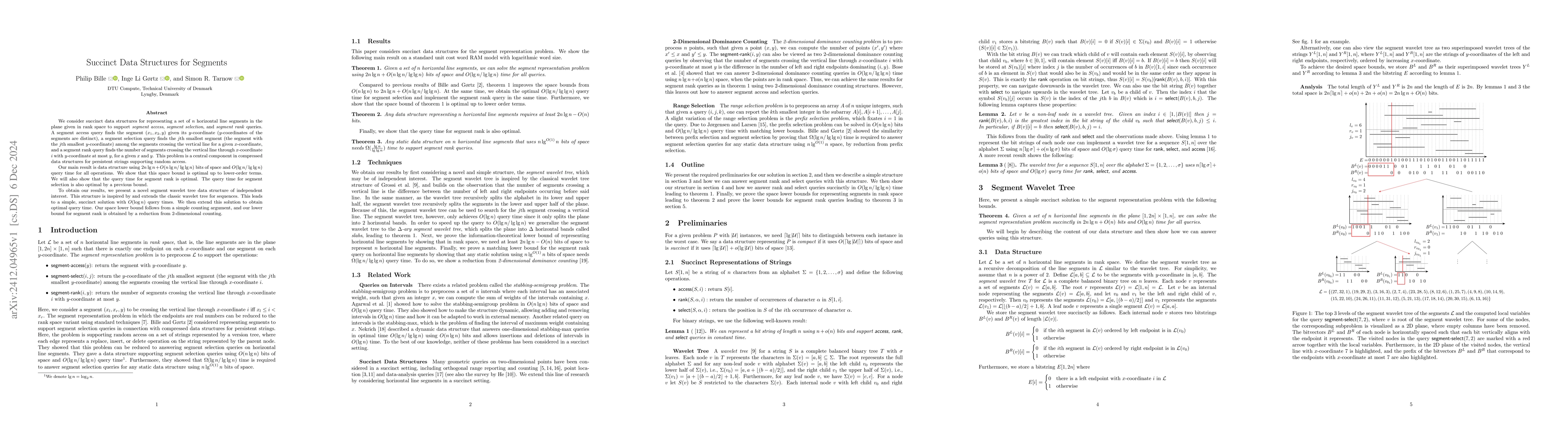 Thumbnail for Succinct Data Structures for Segments