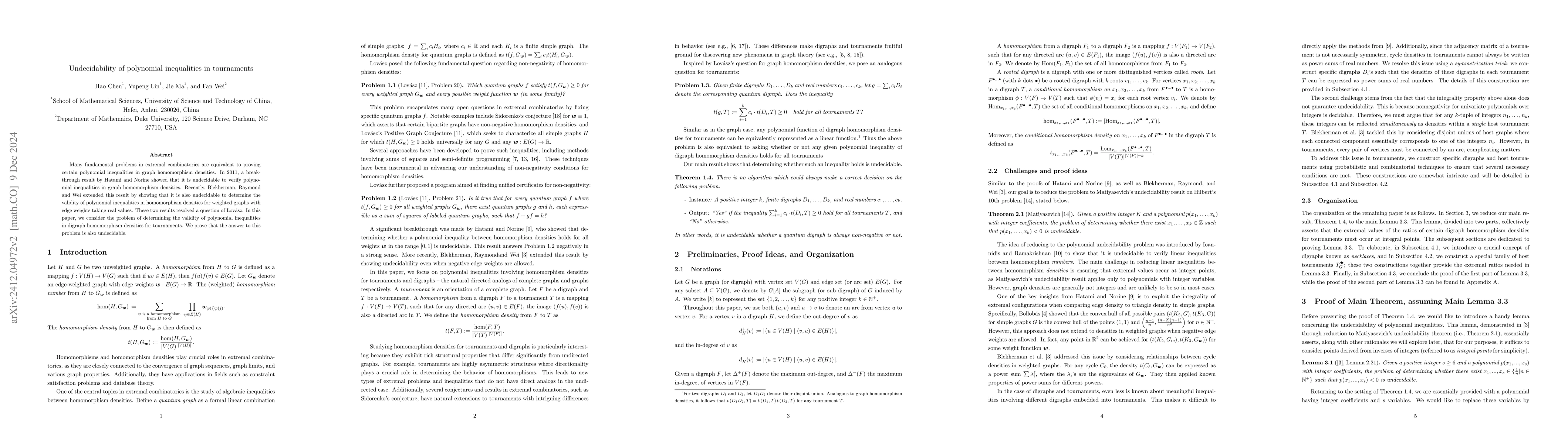 Thumbnail for Undecidability of polynomial inequalities in tournaments