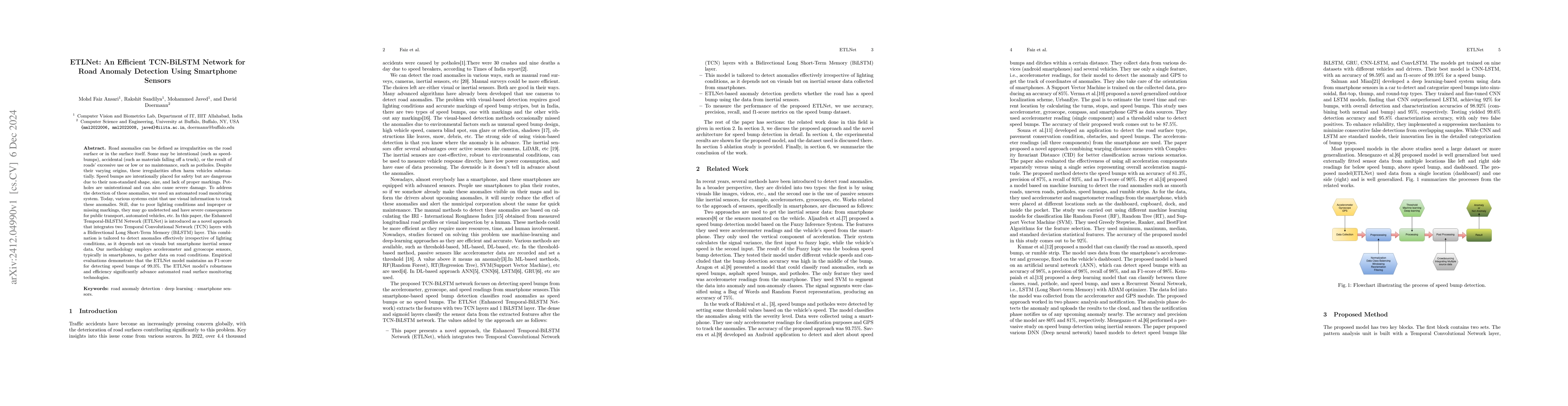 Thumbnail for ETLNet: An Efficient TCN-BiLSTM Network for Road Anomaly Detection Using
  Smartphone Sensors