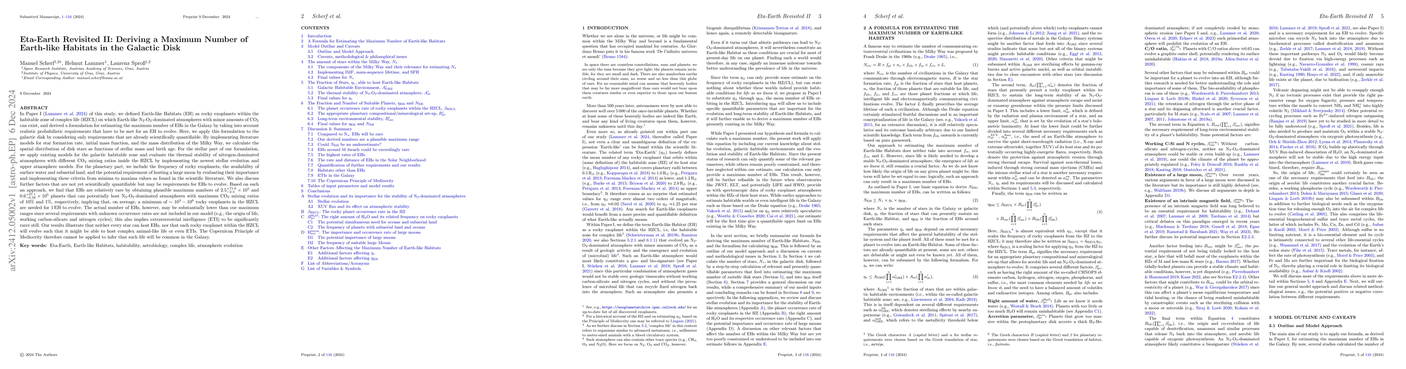 Thumbnail for Eta-Earth Revisited II: Deriving a Maximum Number of Earth-like Habitats
  in the Galactic Disk