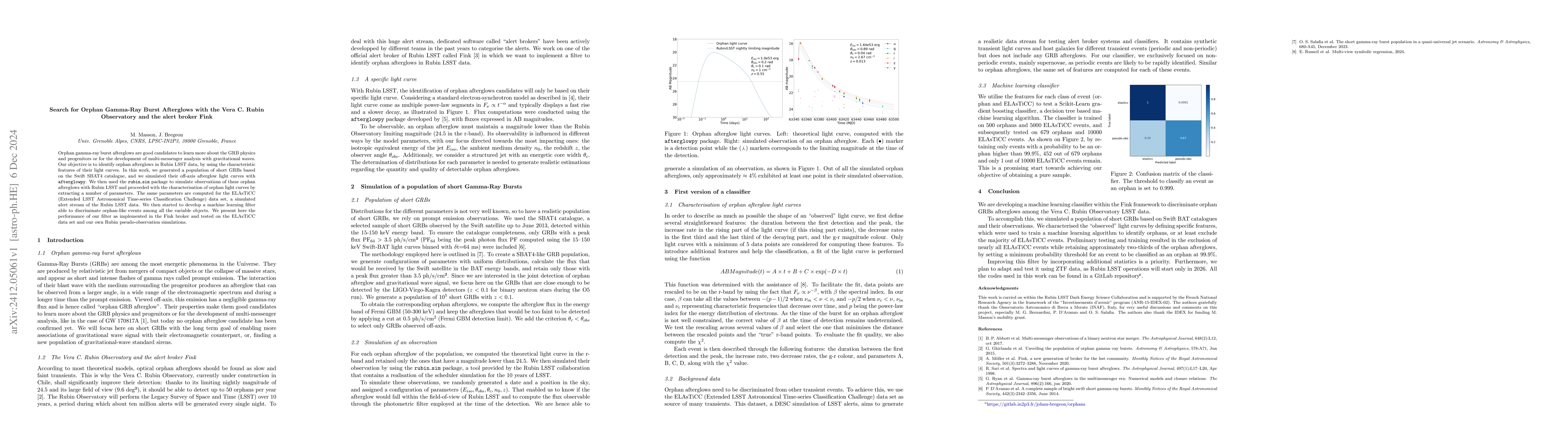 Thumbnail for Search for Orphan Gamma-Ray Burst Afterglows with the Vera C. Rubin
  Observatory and the alert broker Fink