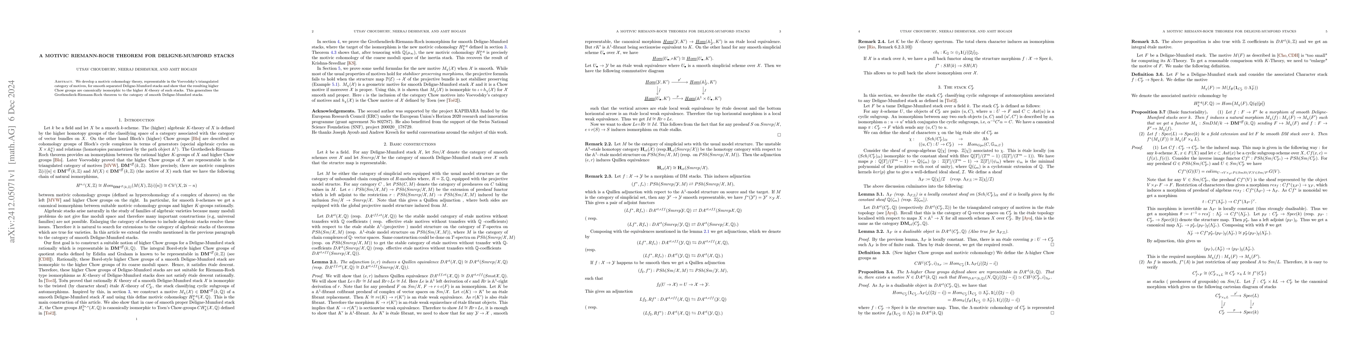 Thumbnail for A Motivic Riemann-Roch Theorem for Deligne-Mumford Stacks