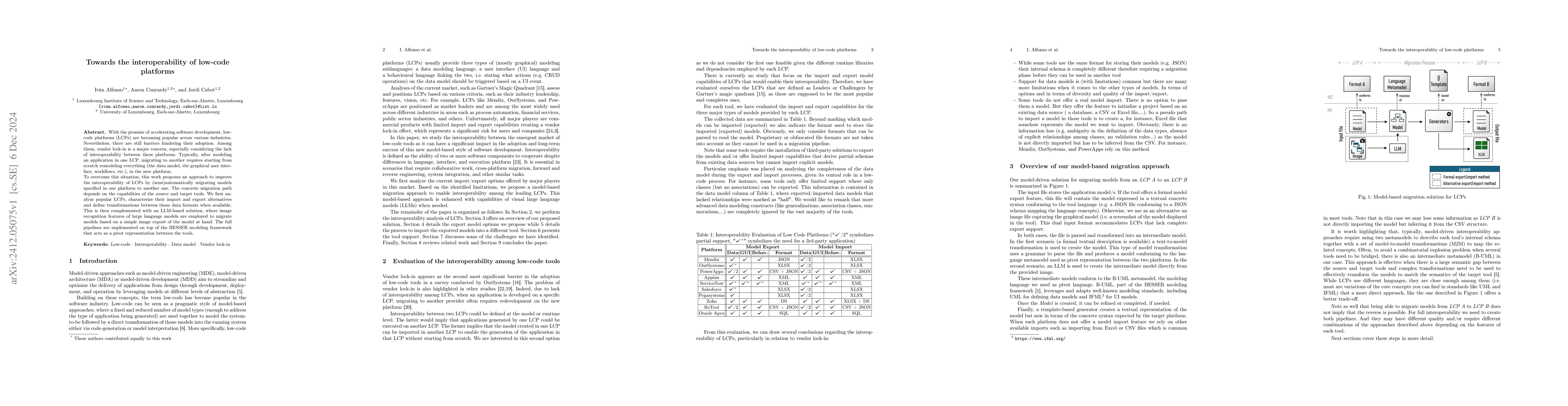 Thumbnail for Towards the interoperability of low-code platforms