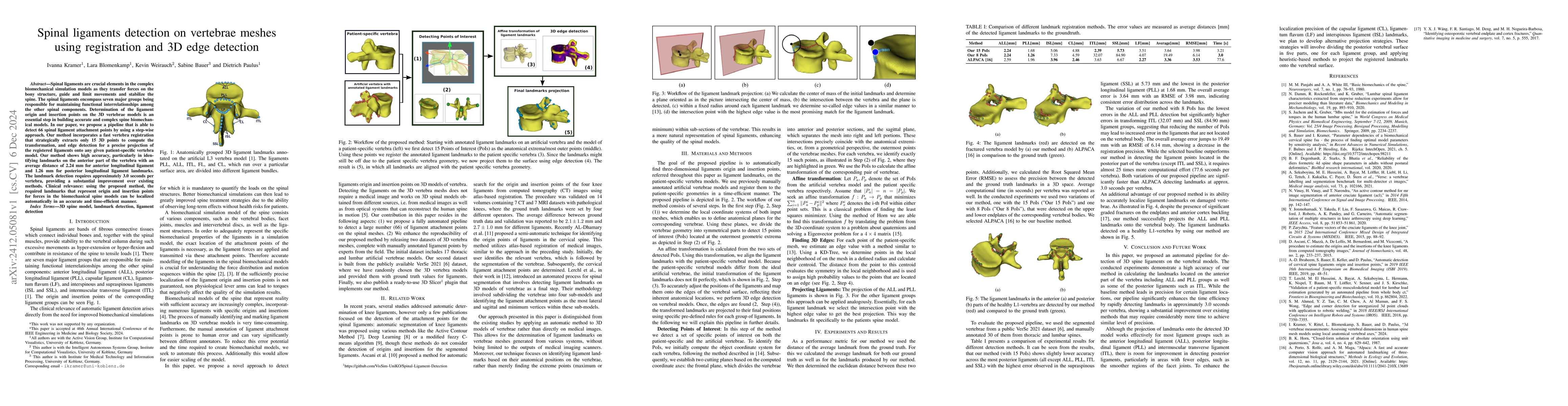 Thumbnail for Spinal ligaments detection on vertebrae meshes using registration and 3D
  edge detection