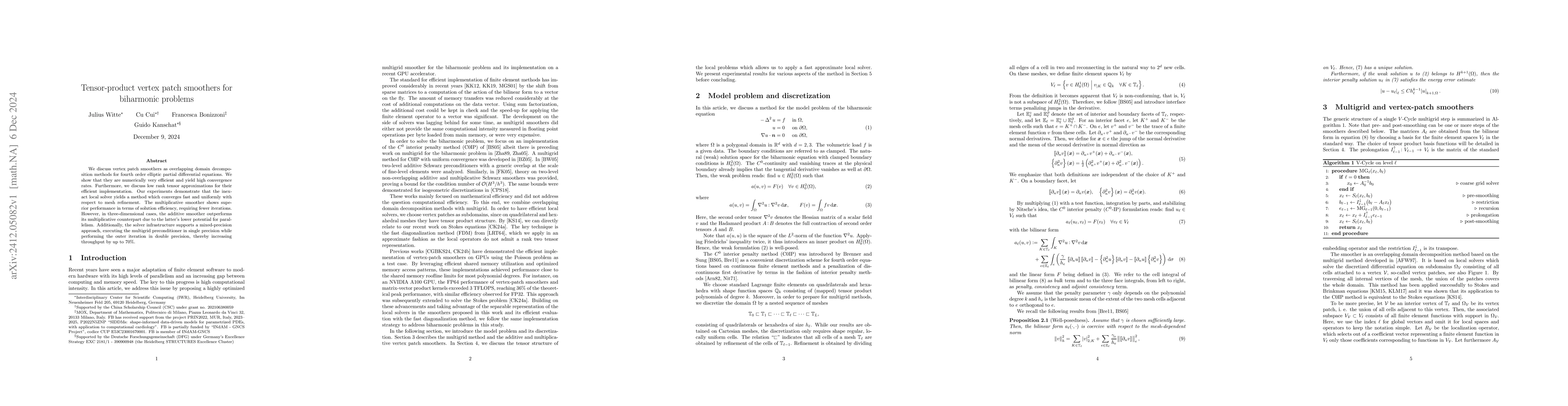 Thumbnail for Tensor-product vertex patch smoothers for biharmonic problems