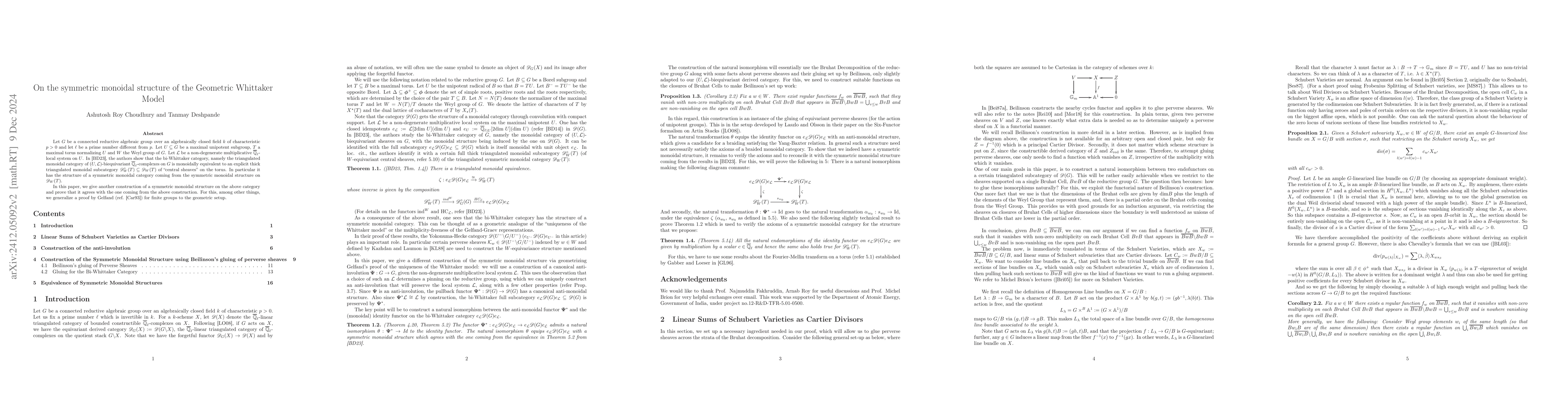 Thumbnail for A Construction of the Symmetric Monoidal Structure of the Geometric
  Whittaker Model
