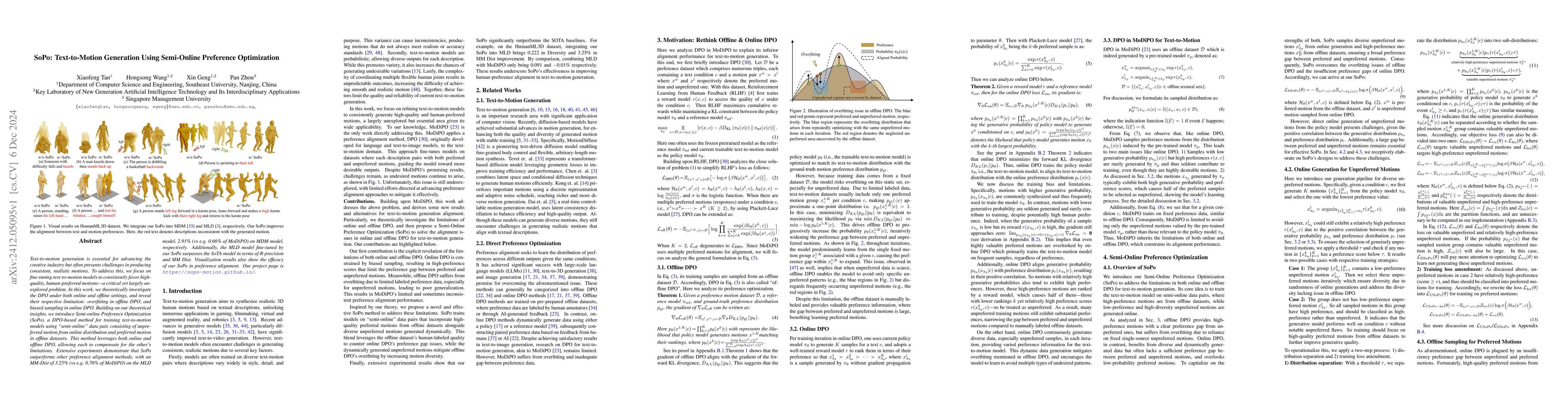 Thumbnail for SoPo: Text-to-Motion Generation Using Semi-Online Preference
  Optimization