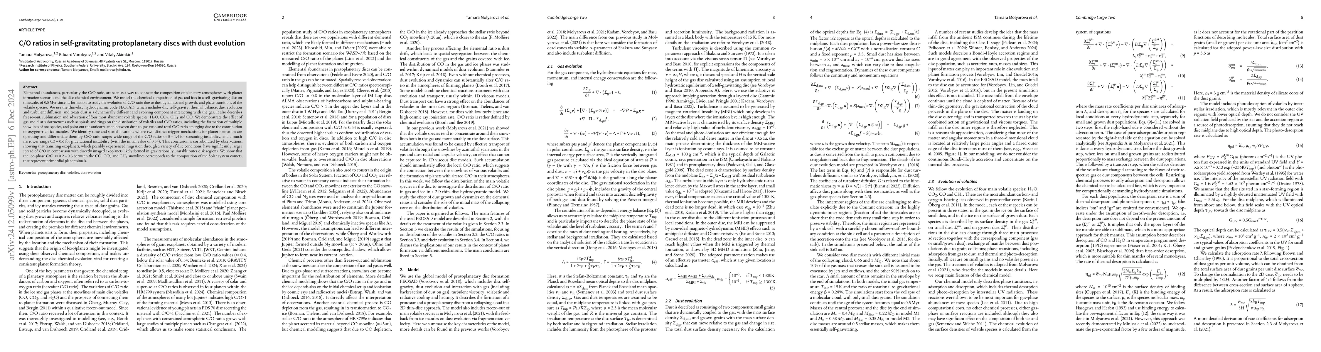 Thumbnail for C/O ratios in self-gravitating protoplanetary discs with dust evolution