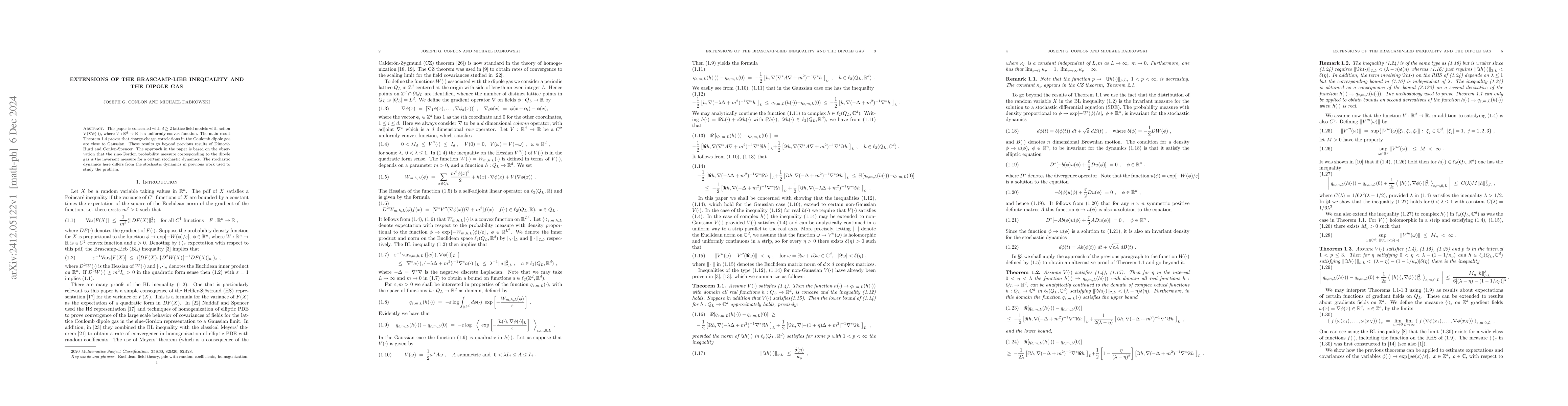 Thumbnail for Extensions of the Brascamp-Lieb Inequality and the Dipole Gas