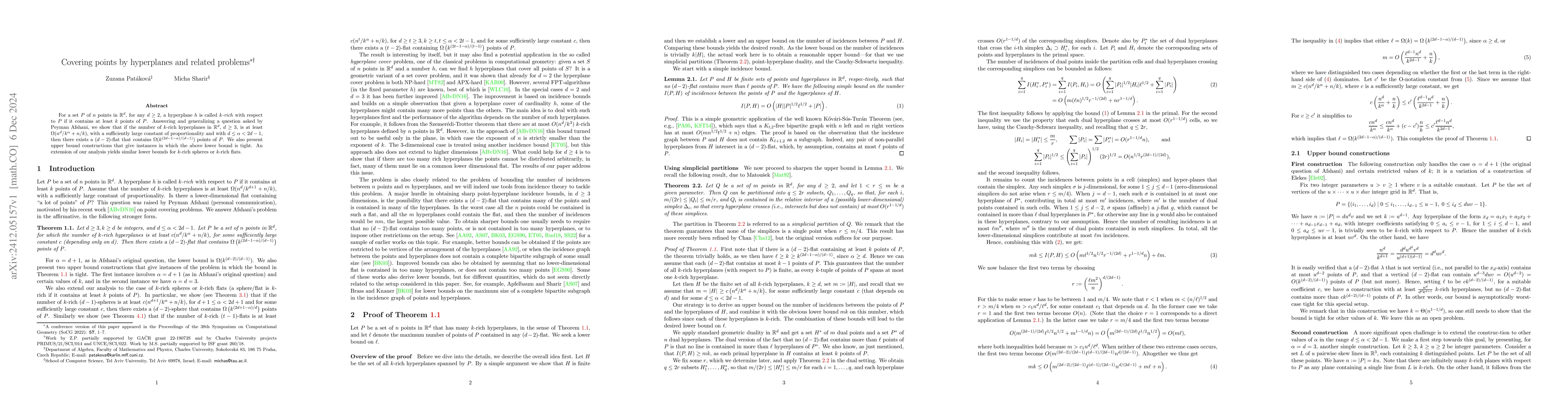 Thumbnail for Covering points by hyperplanes and related problems