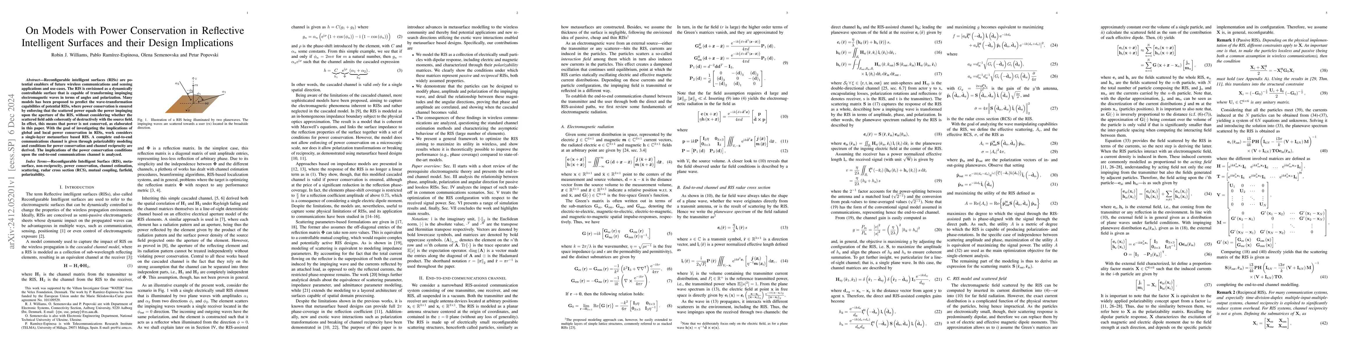 Thumbnail for On Models with Power Conservation in Reflective Intelligent Surfaces and
  their Design Implications