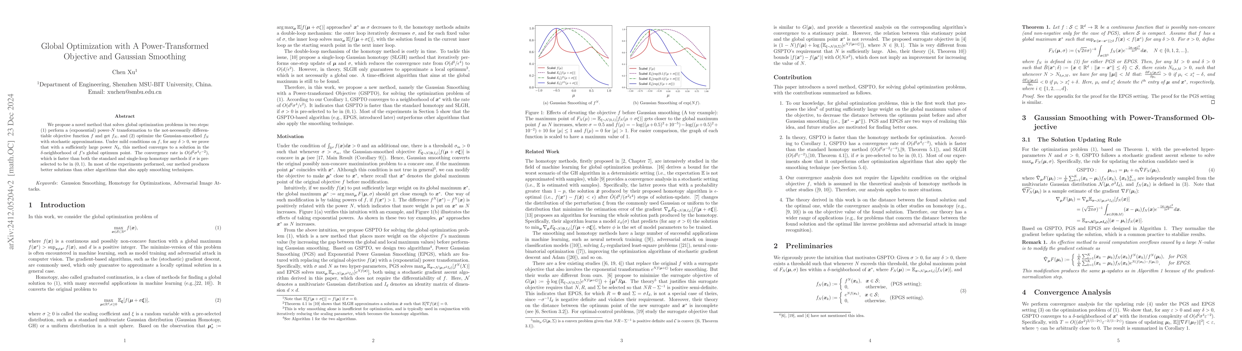 Thumbnail for Global Optimization with A Power-Transformed Objective and Gaussian
  Smoothing