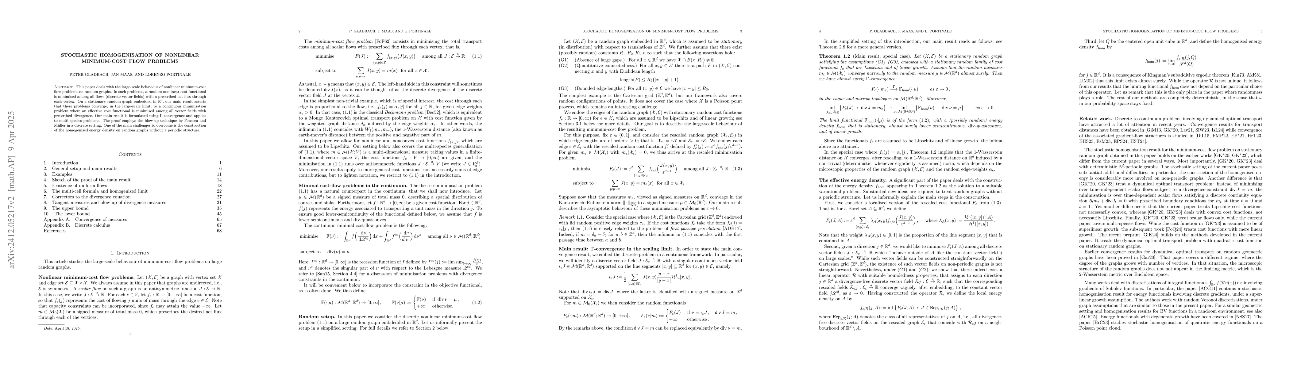 Thumbnail for Stochastic Homogenisation of nonlinear minimum-cost flow problems