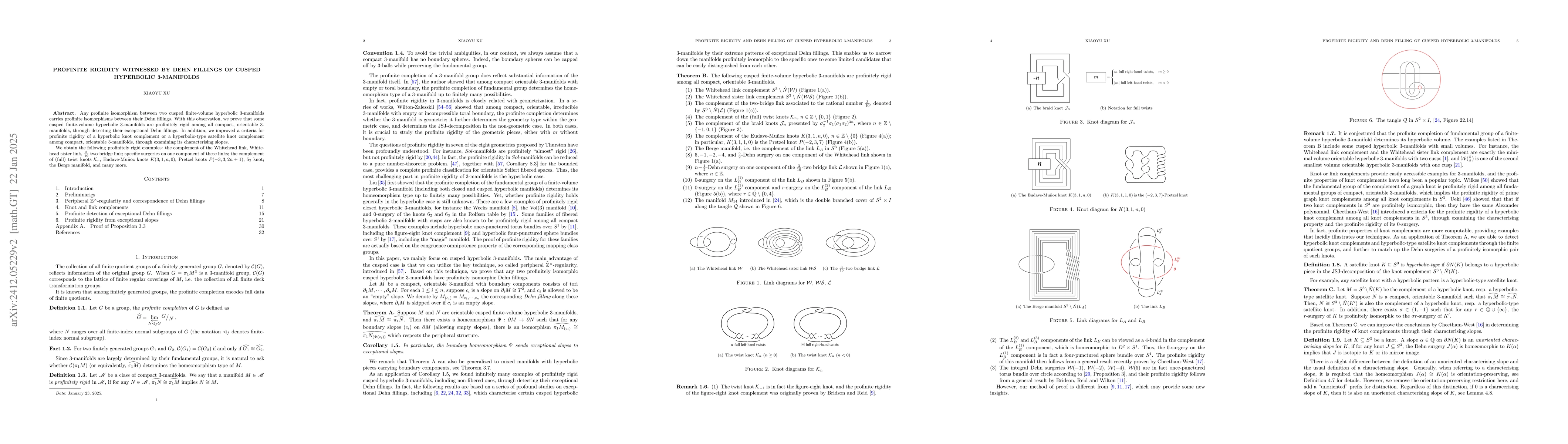 Thumbnail for Profinite rigidity witnessed by Dehn fillings of cusped hyperbolic
  3-manifolds